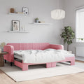 vidaXL Sofa rozsuwana, różowa, 90x200 cm, aksamit