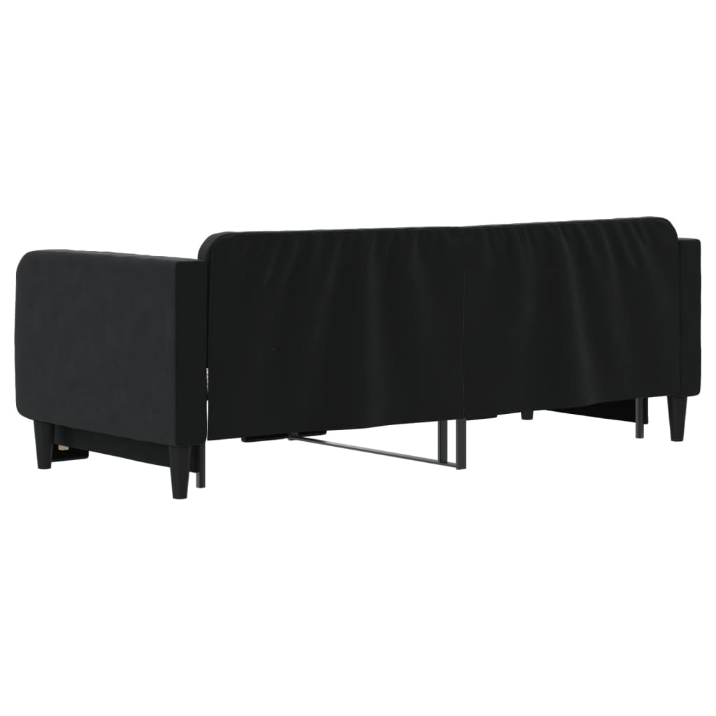 vidaXL Sofa rozsuwana, czarna, 90x200 cm, aksamit