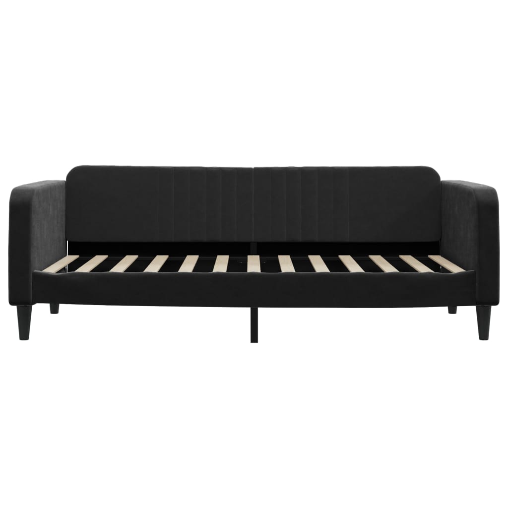 vidaXL Sofa rozsuwana, czarna, 90x200 cm, aksamit