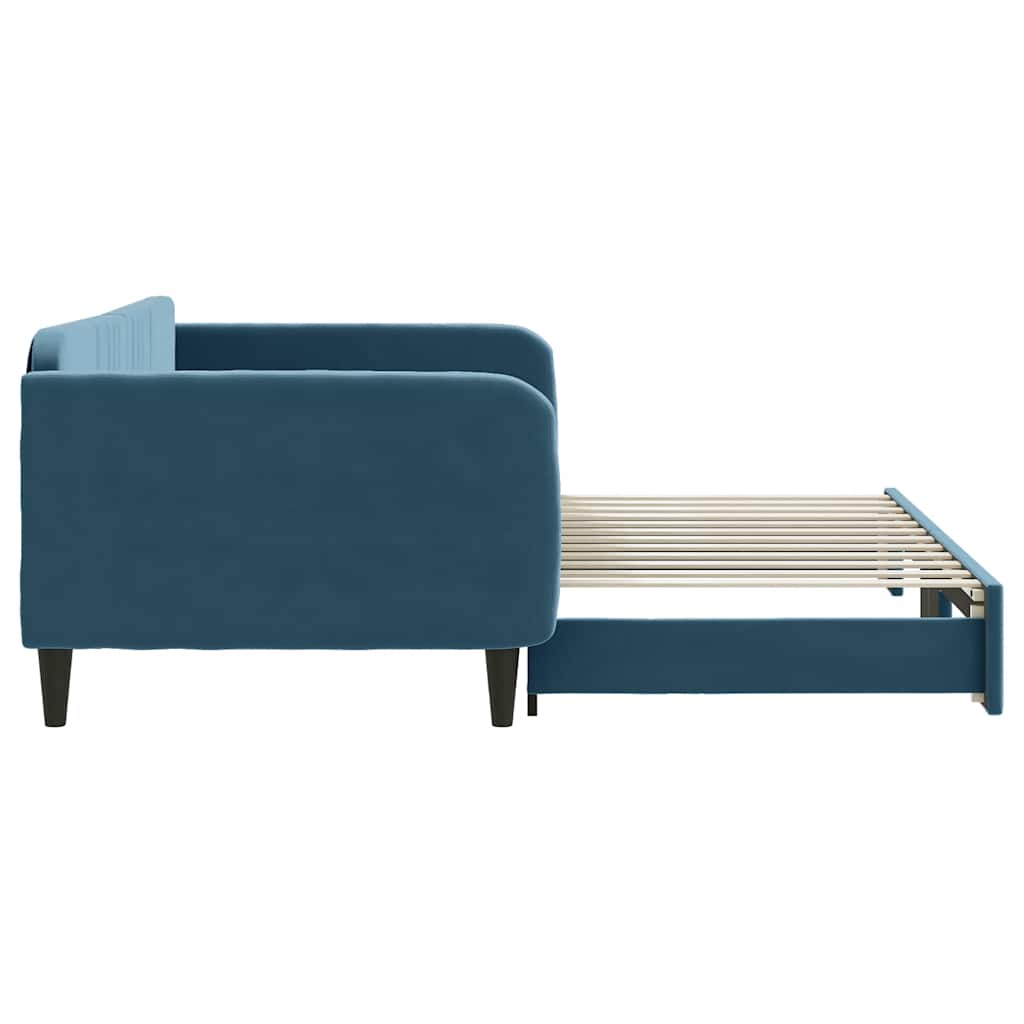 vidaXL Sofa rozsuwana, niebieska, 100x200 cm, aksamit