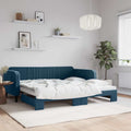 vidaXL Sofa rozsuwana, niebieska, 100x200 cm, aksamit