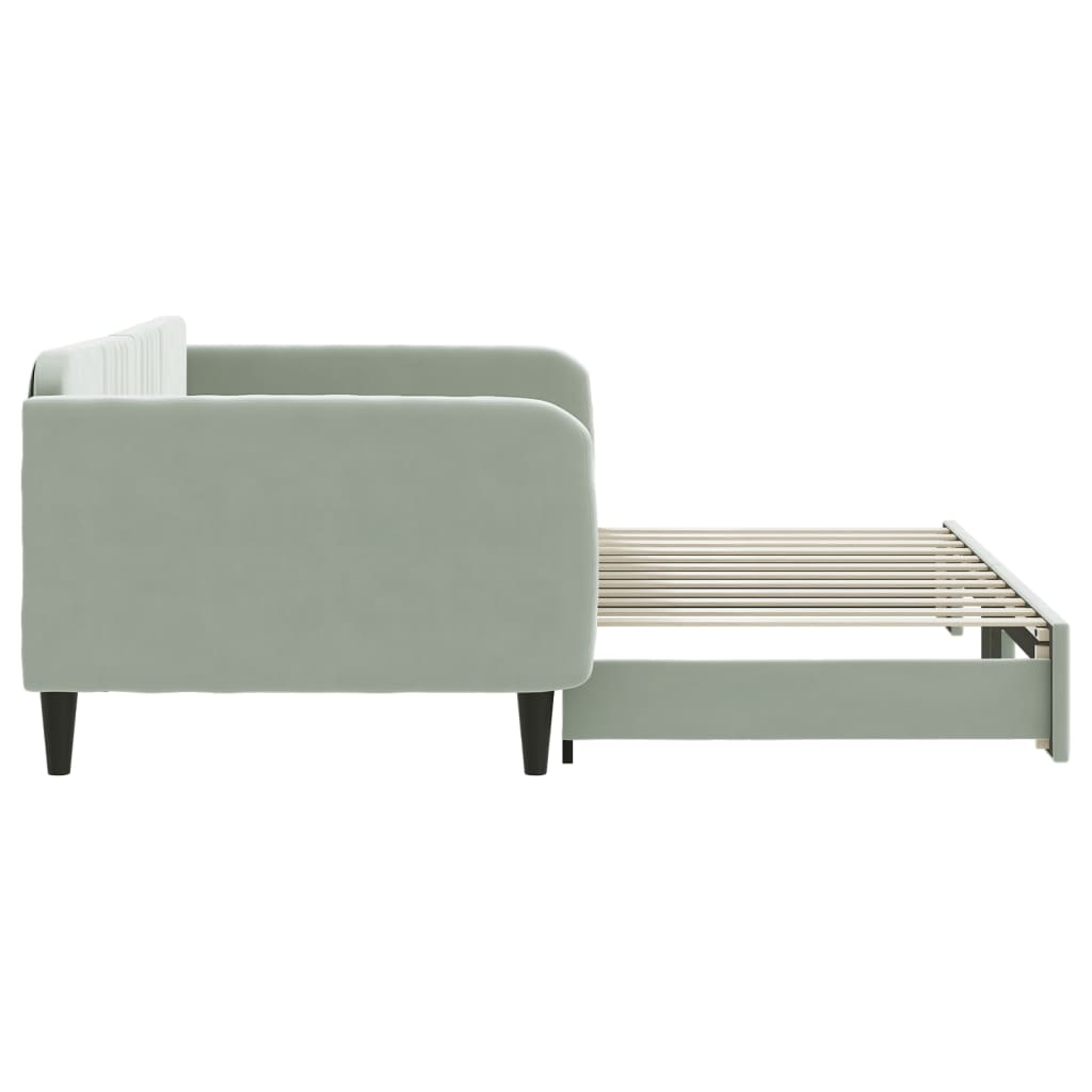 vidaXL Sofa rozsuwana, jasnoszara, 100x200 cm, aksamit