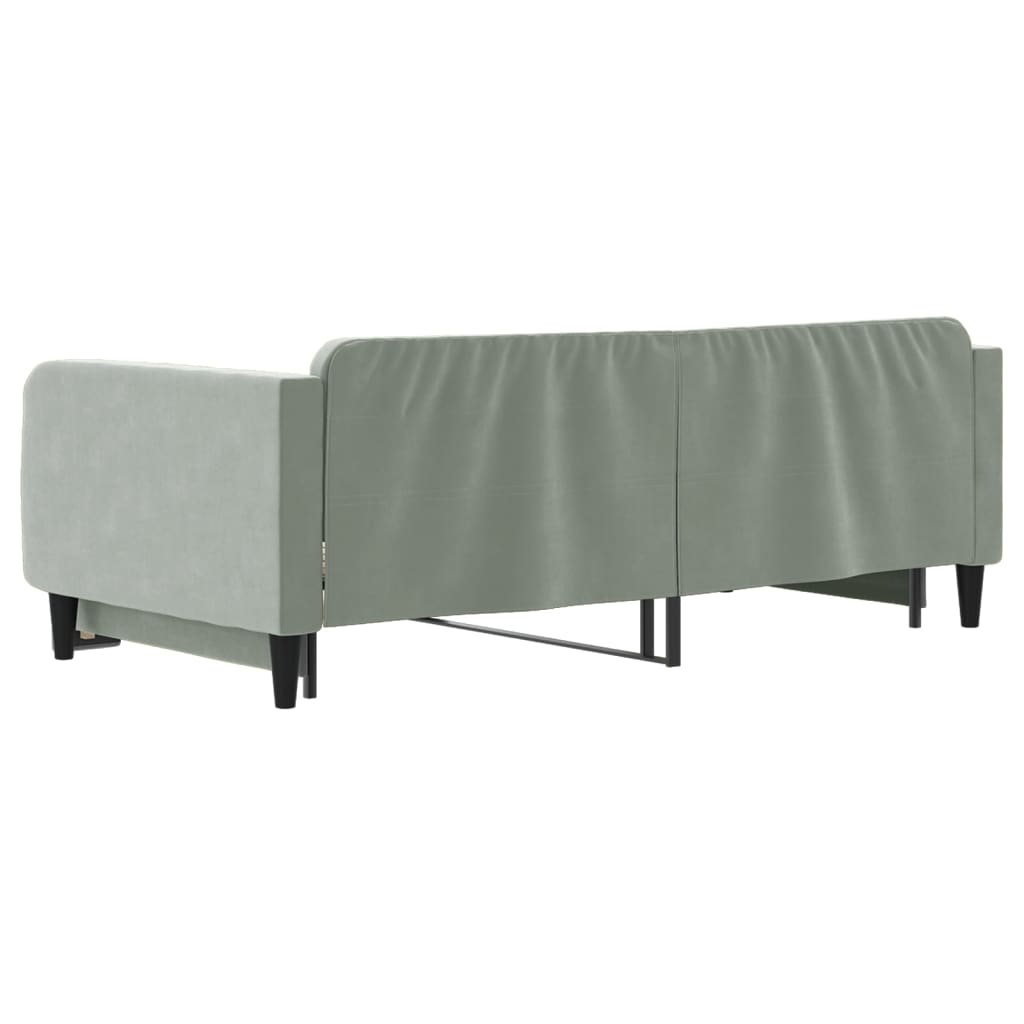 vidaXL Sofa rozsuwana, jasnoszara, 100x200 cm, aksamit