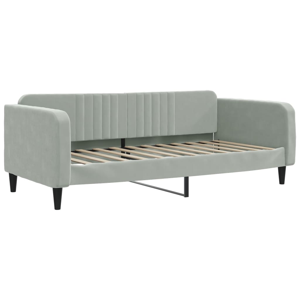 vidaXL Sofa rozsuwana, jasnoszara, 100x200 cm, aksamit