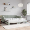 vidaXL Sofa rozsuwana, jasnoszara, 100x200 cm, aksamit