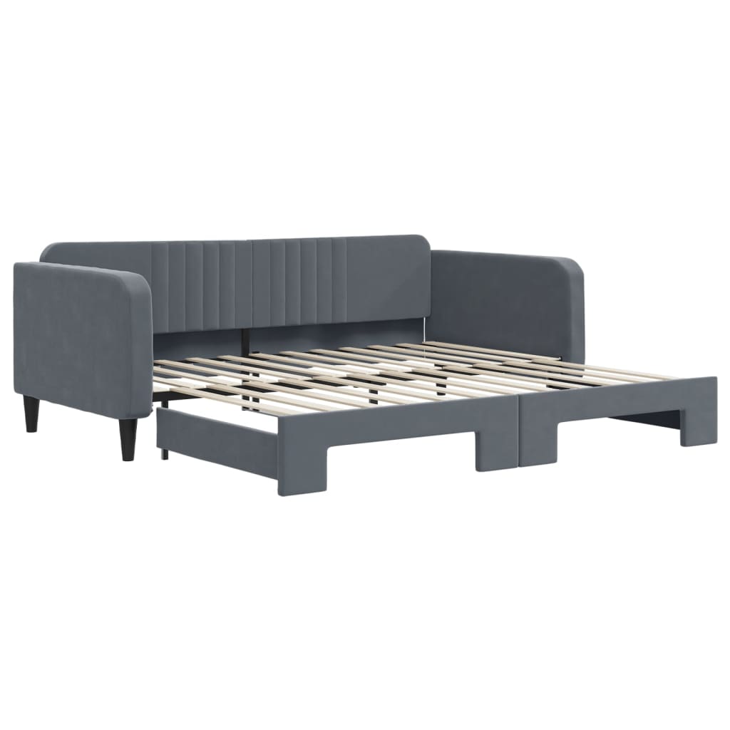 vidaXL Sofa rozsuwana, ciemnoszara, 100x200 cm, aksamit
