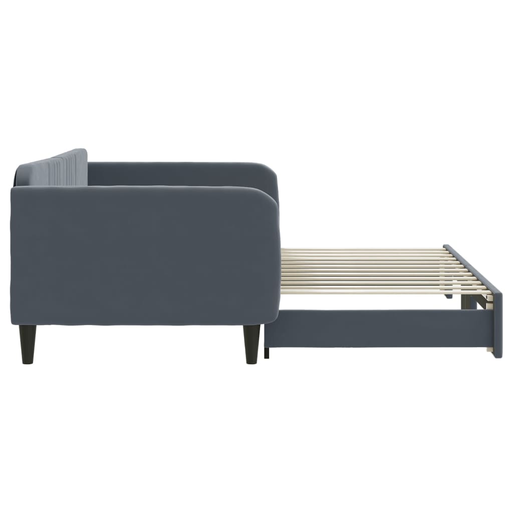 vidaXL Sofa rozsuwana, ciemnoszara, 100x200 cm, aksamit