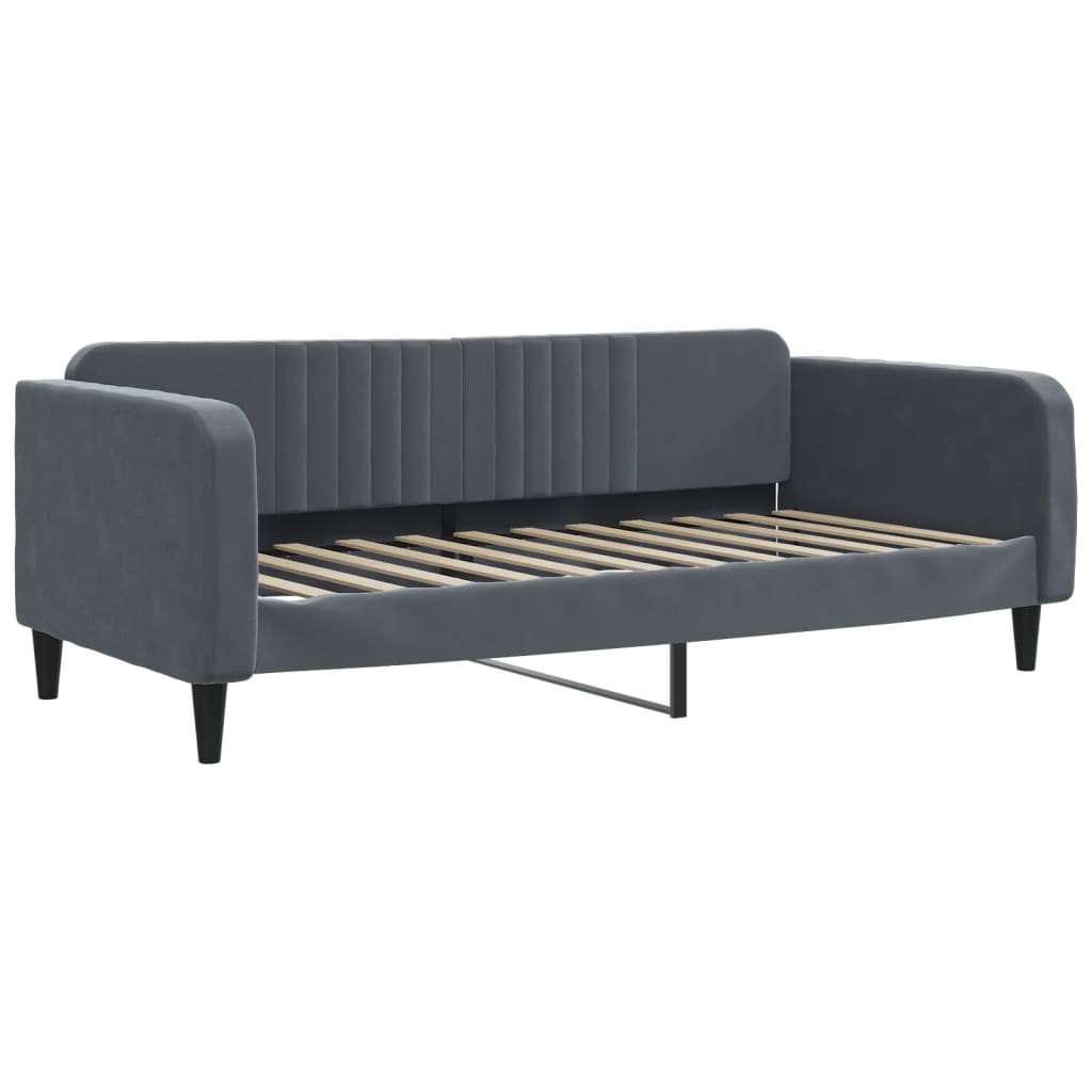 vidaXL Sofa rozsuwana, ciemnoszara, 100x200 cm, aksamit