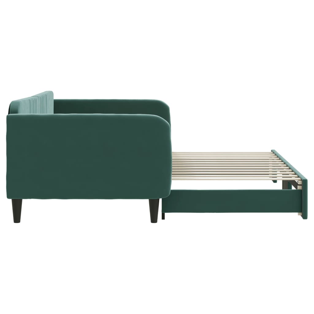 vidaXL Sofa rozsuwana, ciemnozielona, 100x200 cm, aksamit