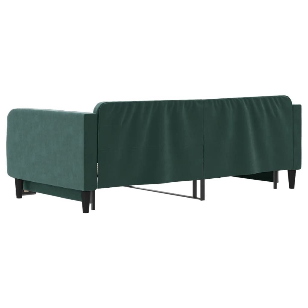vidaXL Sofa rozsuwana, ciemnozielona, 100x200 cm, aksamit