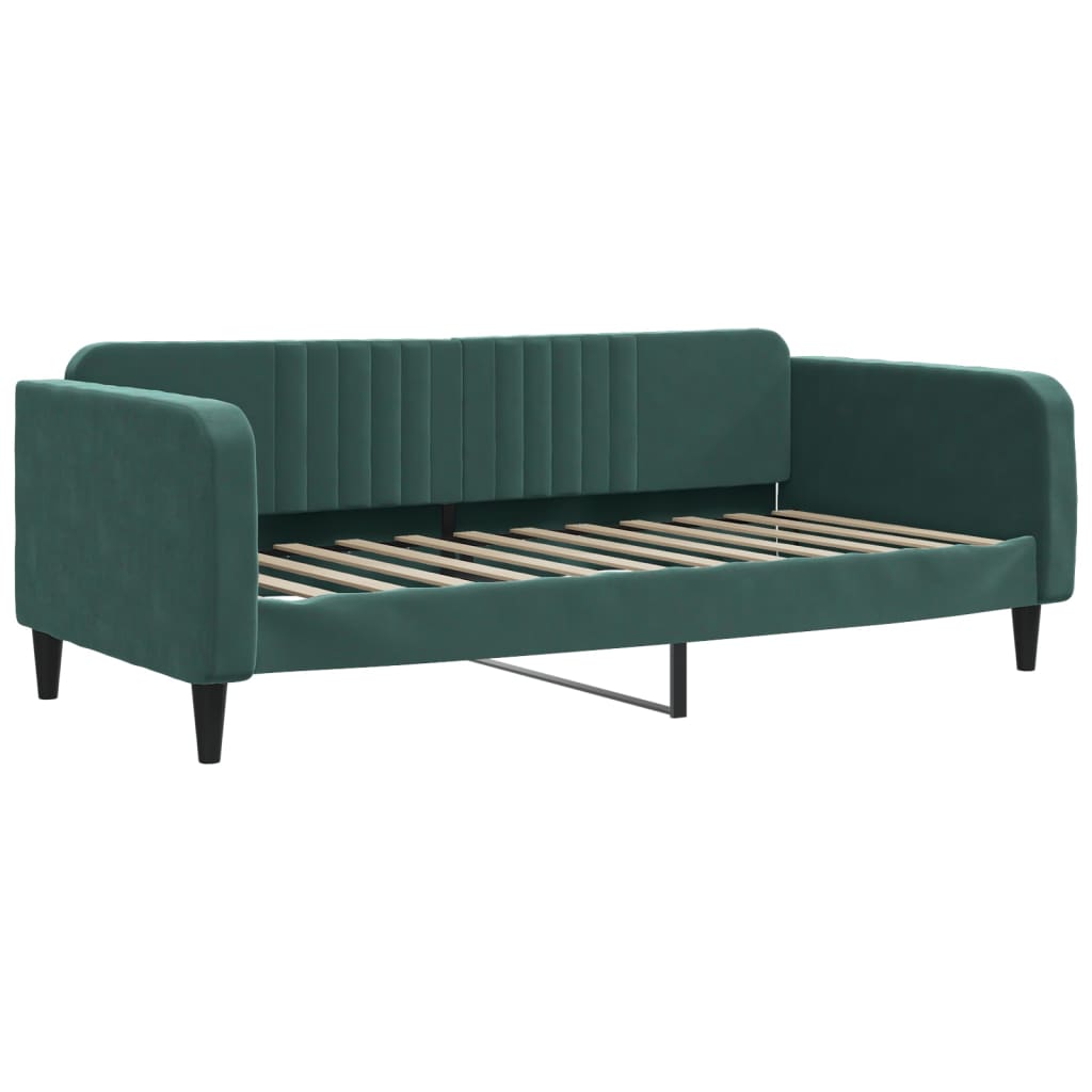 vidaXL Sofa rozsuwana, ciemnozielona, 100x200 cm, aksamit