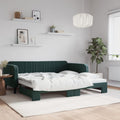 vidaXL Sofa rozsuwana, ciemnozielona, 100x200 cm, aksamit