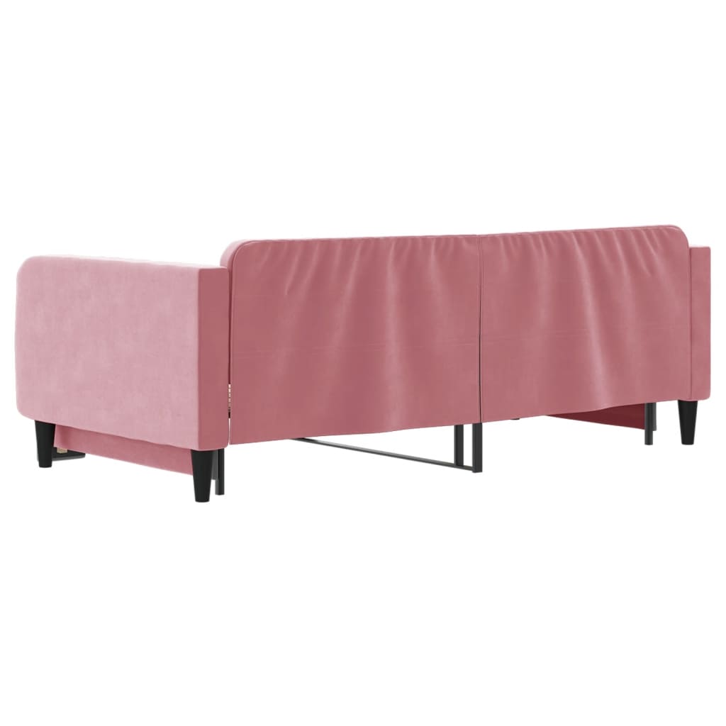 vidaXL Sofa rozsuwana, różowa, 100x200 cm, aksamit