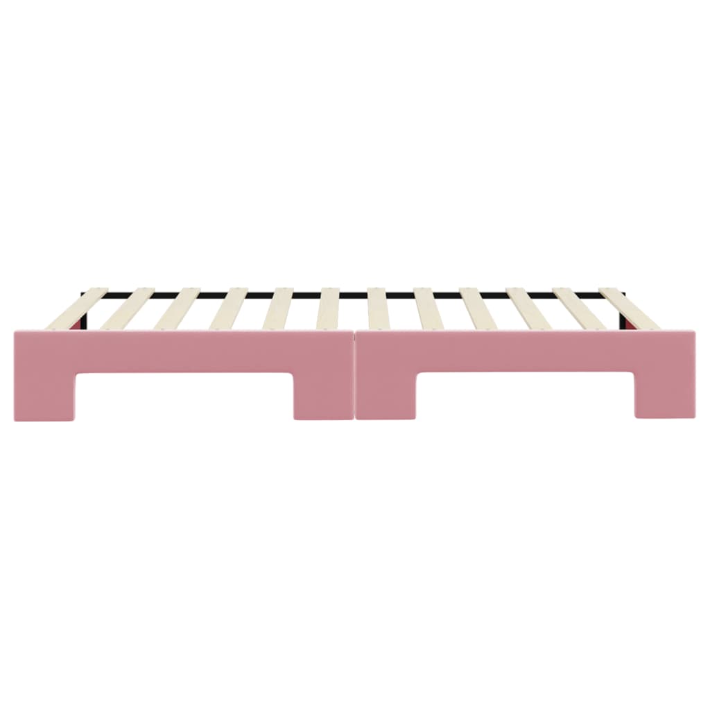 vidaXL Sofa rozsuwana, różowa, 100x200 cm, aksamit
