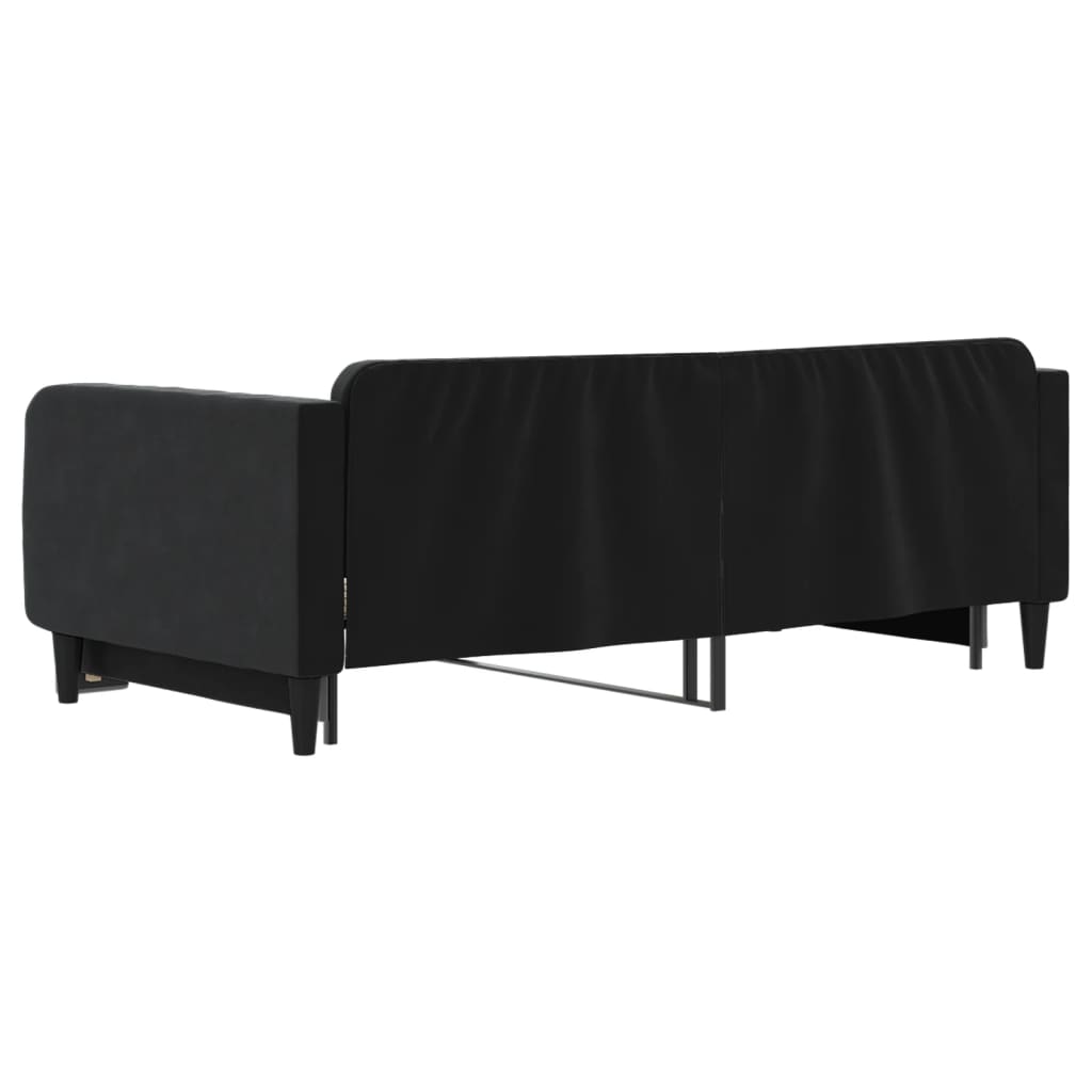 vidaXL Sofa rozsuwana, czarna, 100x200 cm, aksamit