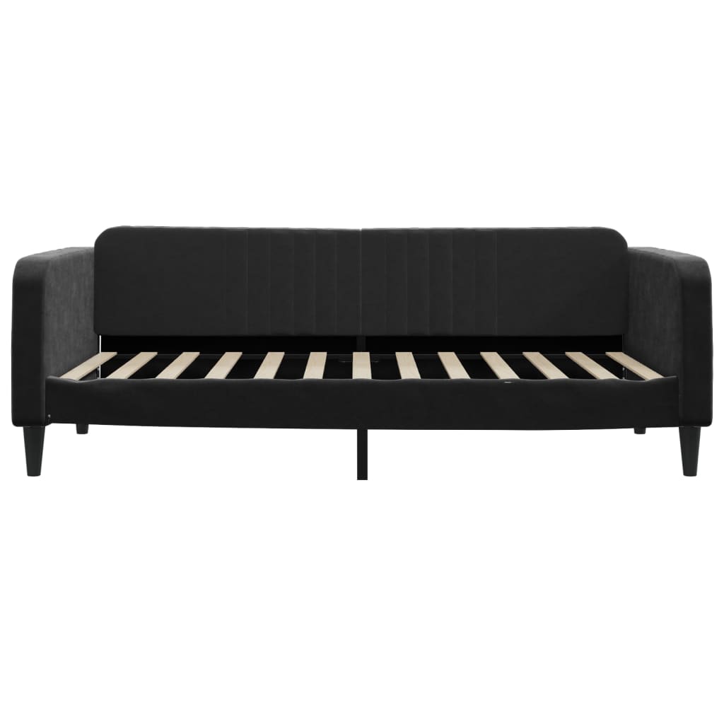 vidaXL Sofa rozsuwana, czarna, 100x200 cm, aksamit