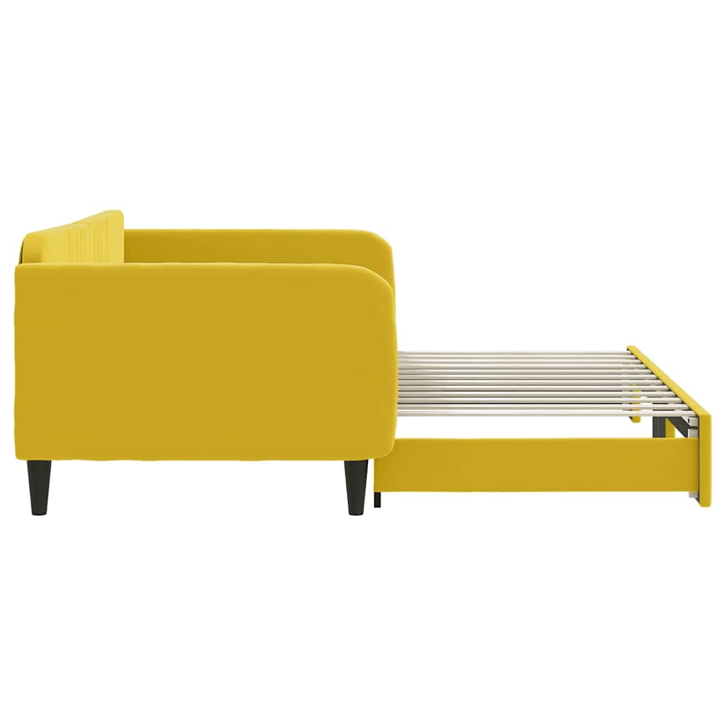 vidaXL Sofa rozsuwana, żółta, 100x200 cm, aksamit
