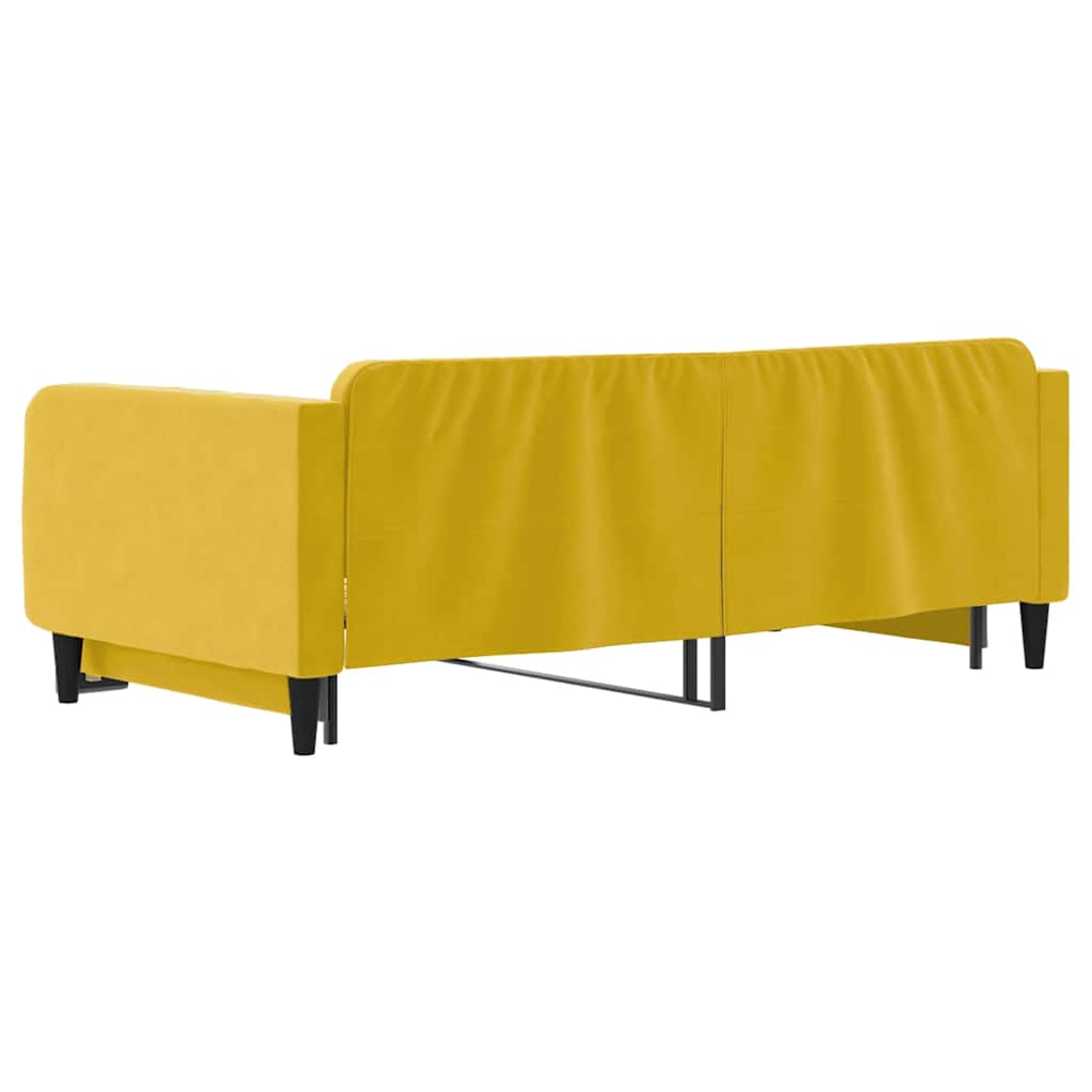 vidaXL Sofa rozsuwana, żółta, 100x200 cm, aksamit