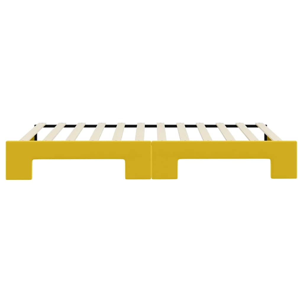 vidaXL Sofa rozsuwana, żółta, 100x200 cm, aksamit