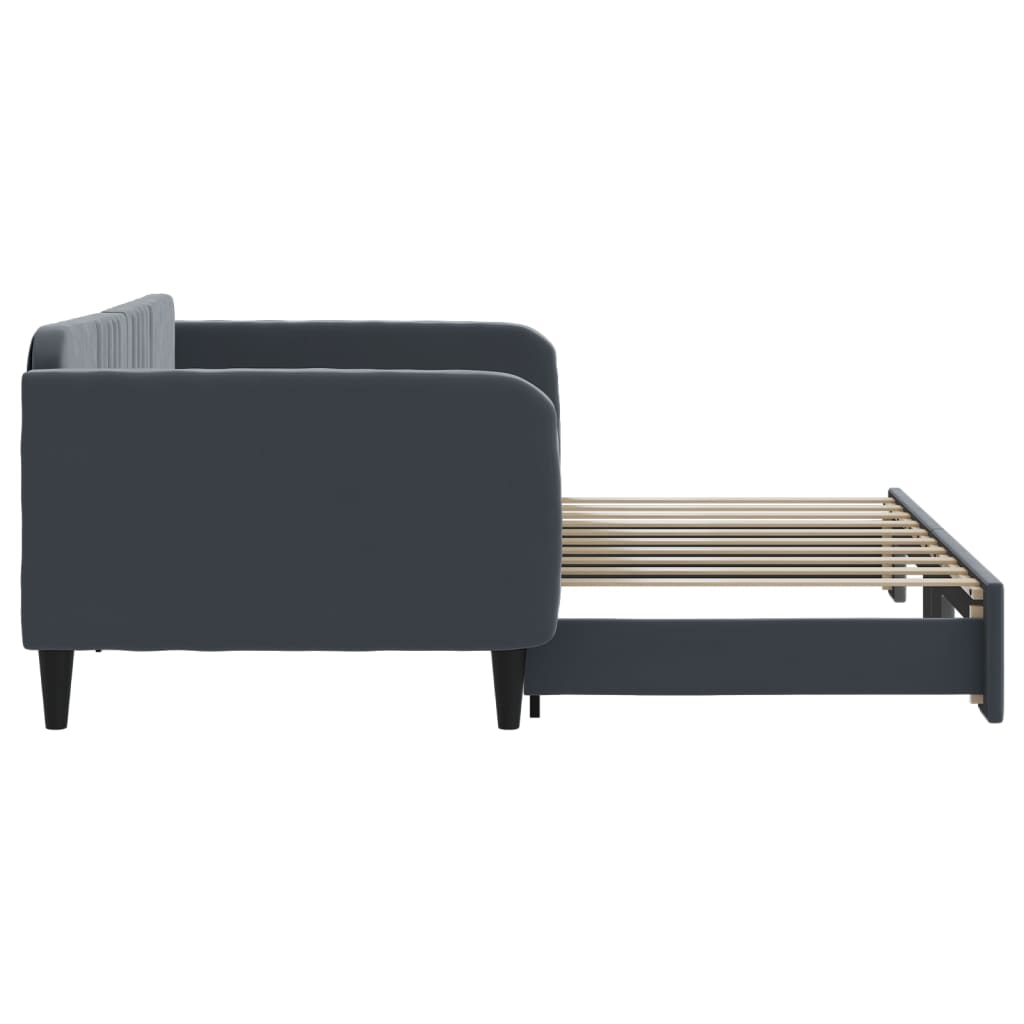 vidaXL Sofa rozsuwana, ciemnoszara, 90x190 cm, aksamit