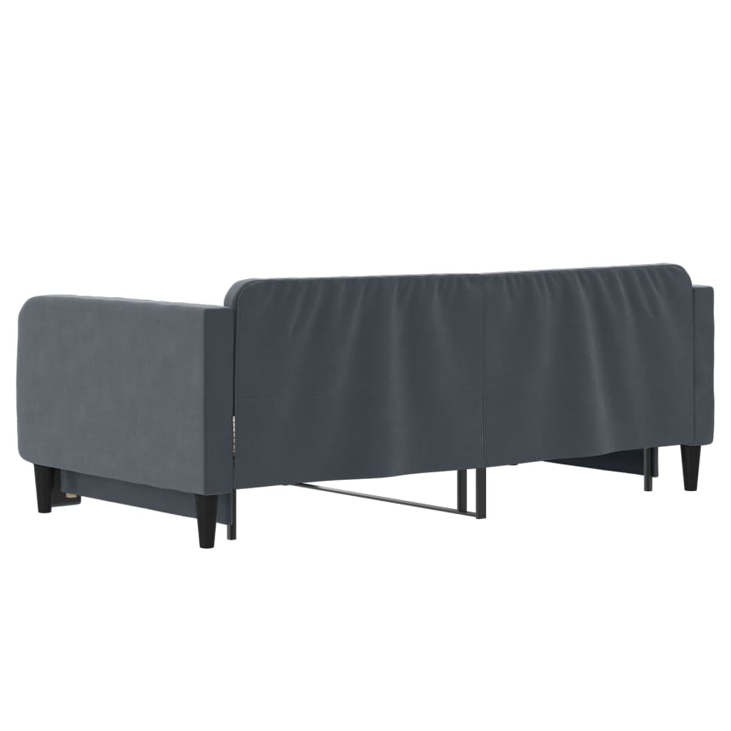 vidaXL Sofa rozsuwana, ciemnoszara, 90x190 cm, aksamit