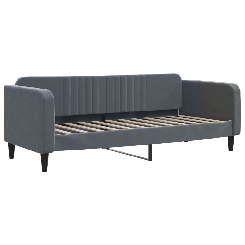 vidaXL Sofa rozsuwana, ciemnoszara, 90x190 cm, aksamit