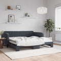 vidaXL Sofa rozsuwana, ciemnoszara, 90x190 cm, aksamit