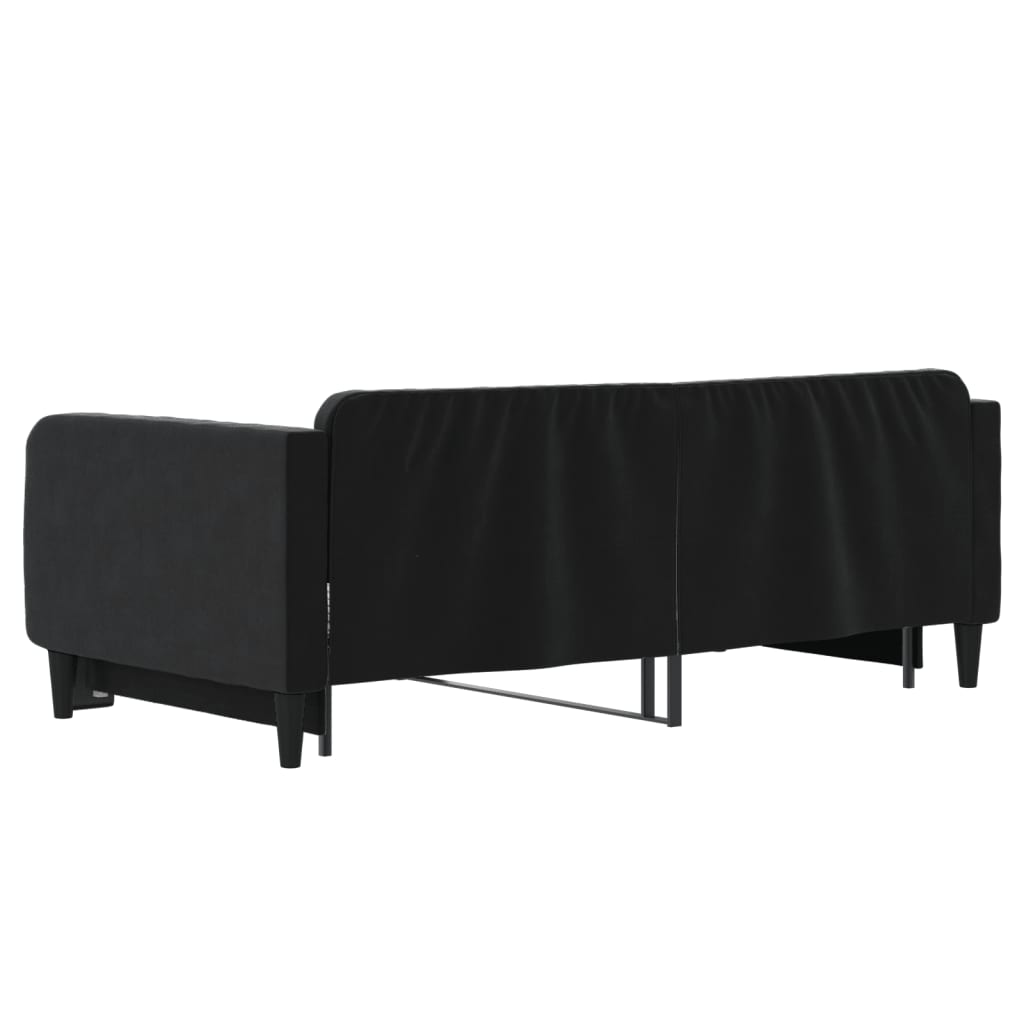 vidaXL Sofa rozsuwana, czarna, 90x190 cm, aksamit