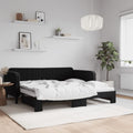 vidaXL Sofa rozsuwana, czarna, 90x190 cm, aksamit