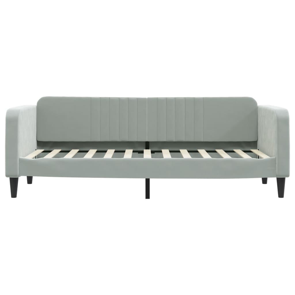 vidaXL Sofa rozsuwana z szufladami, jasnoszara, 80x200 cm, aksamit