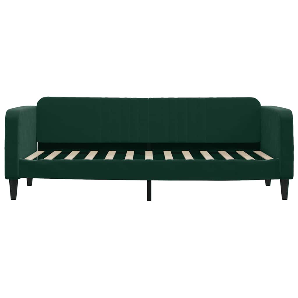 vidaXL Sofa rozsuwana z szufladami, ciemnozielona, 80x200 cm, aksamit
