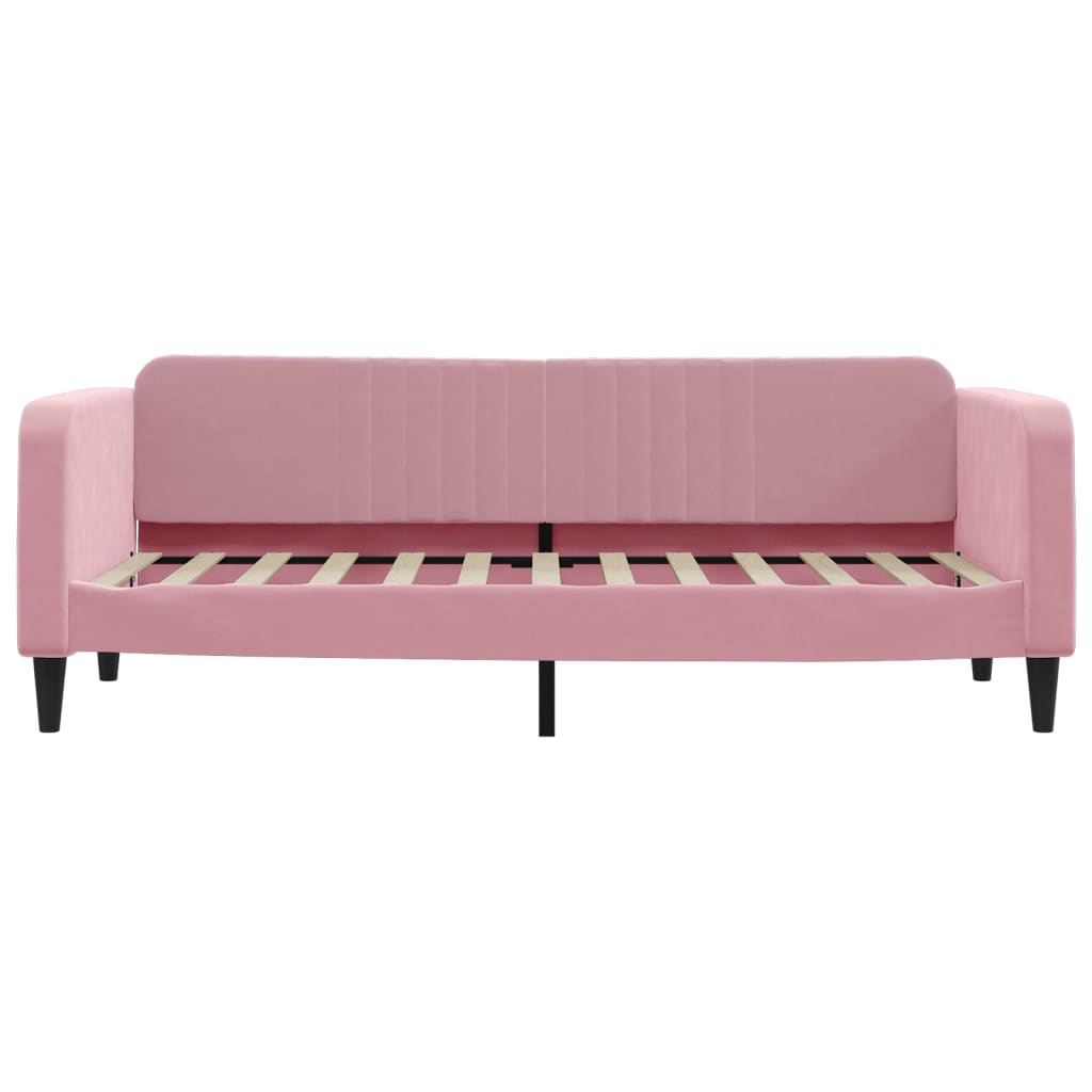vidaXL Sofa rozsuwana z szufladami, różowa, 80x200 cm, aksamit
