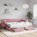vidaXL Sofa rozsuwana z szufladami, różowa, 80x200 cm, aksamit