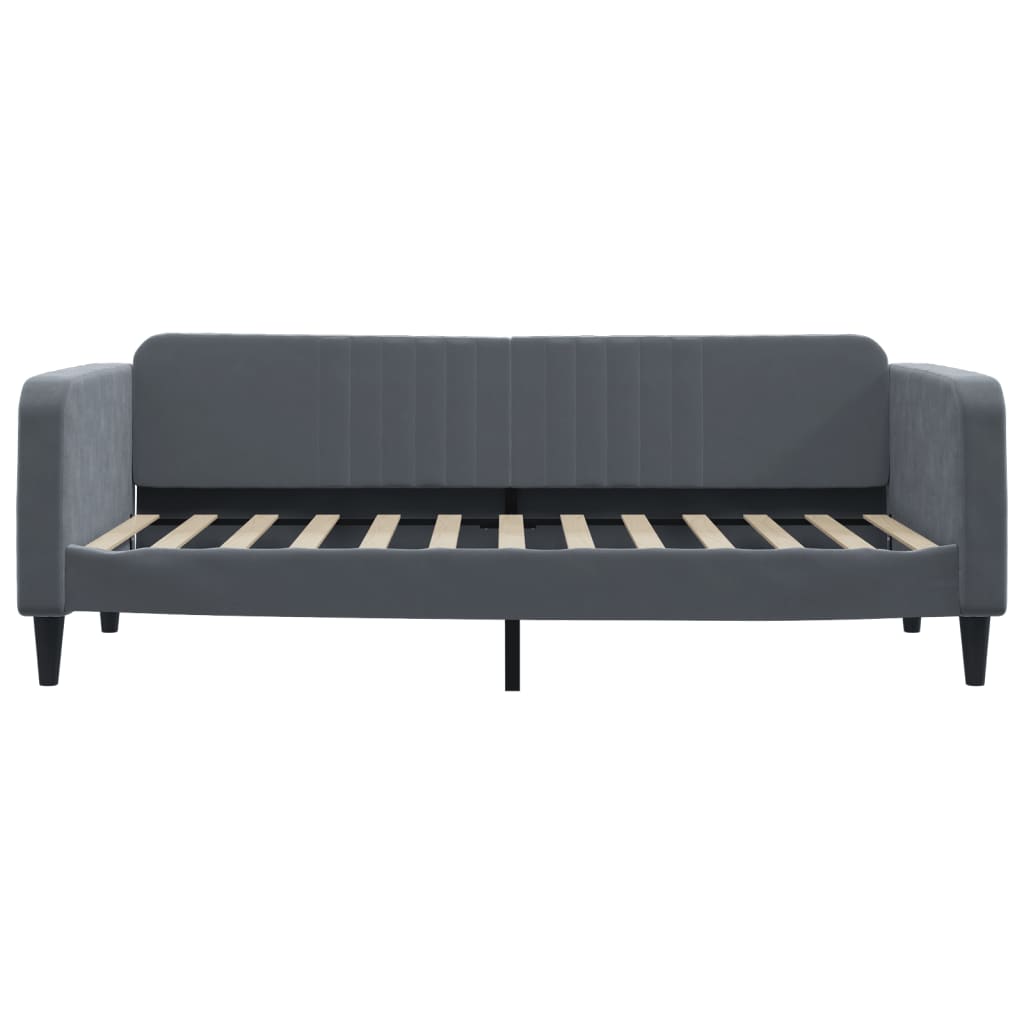 vidaXL Sofa rozsuwana z szufladami, ciemnoszara, 90x200 cm, aksamit