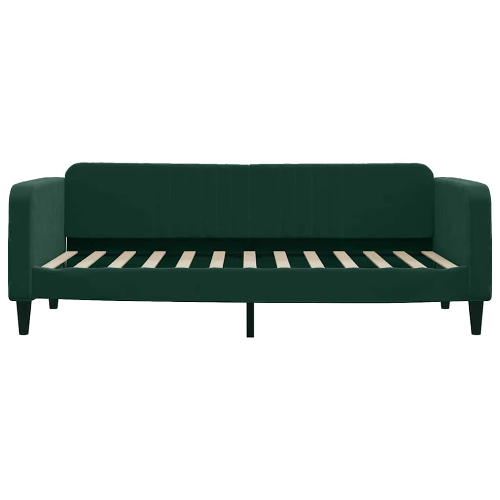 vidaXL Sofa rozsuwana z szufladami, ciemnozielona, 100x200 cm, aksamit