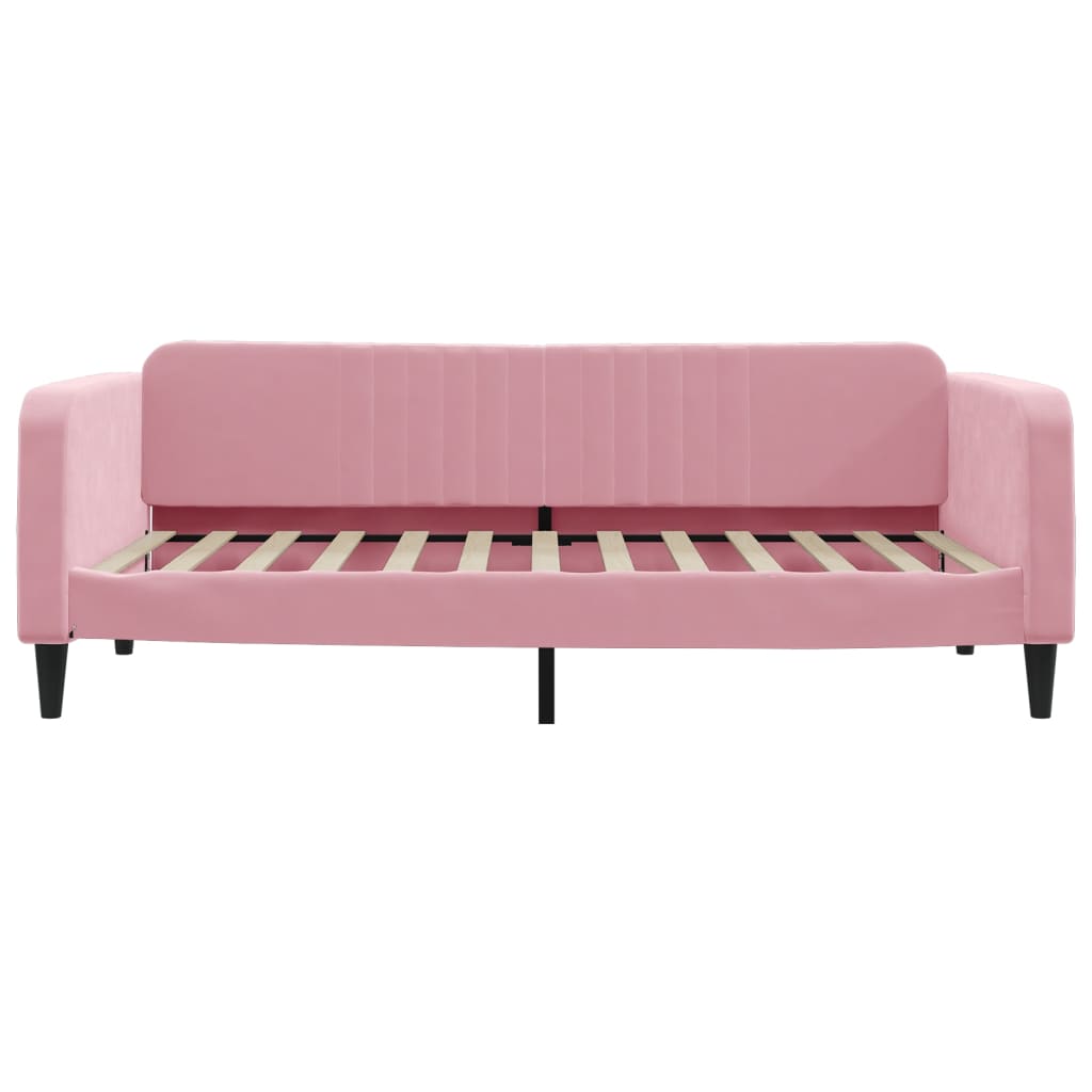 vidaXL Sofa rozsuwana z szufladami, różowa, 100x200 cm, aksamit