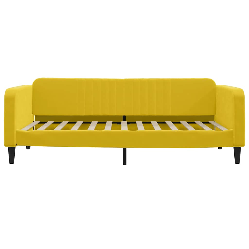 vidaXL Sofa rozsuwana z szufladami, żółta, 100x200 cm, aksamit