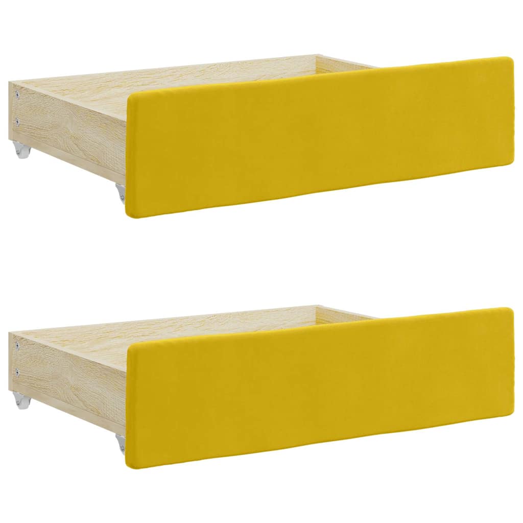 vidaXL Sofa rozsuwana z szufladami, żółta, 100x200 cm, aksamit