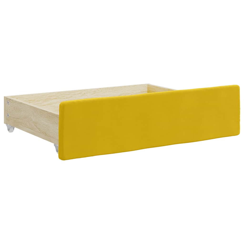 vidaXL Sofa rozsuwana z szufladami, żółta, 100x200 cm, aksamit