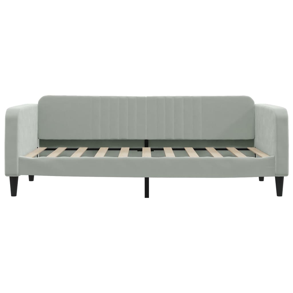 vidaXL Sofa rozsuwana z szufladami, jasnoszara, 90x190 cm, aksamit