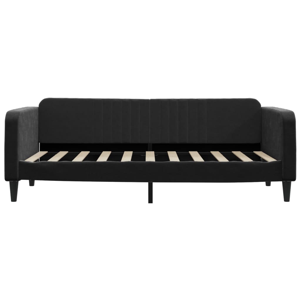 vidaXL Sofa rozsuwana z szufladami, czarna, 90x190 cm, aksamit