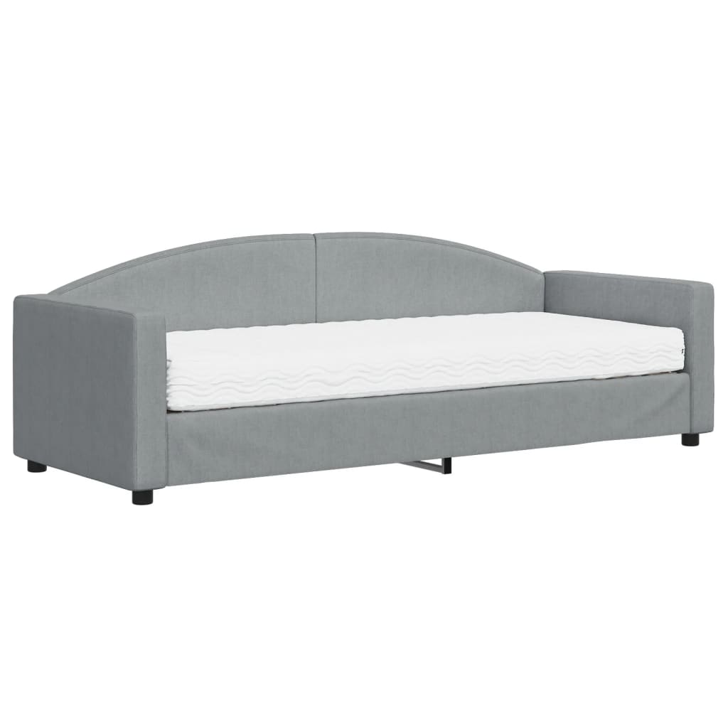 vidaXL Sofa z materacem do spania, jasnoszara, 80x200 cm, tkanina