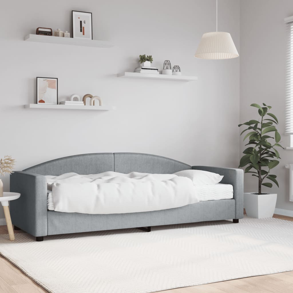 vidaXL Sofa z materacem do spania, jasnoszara, 80x200 cm, tkanina