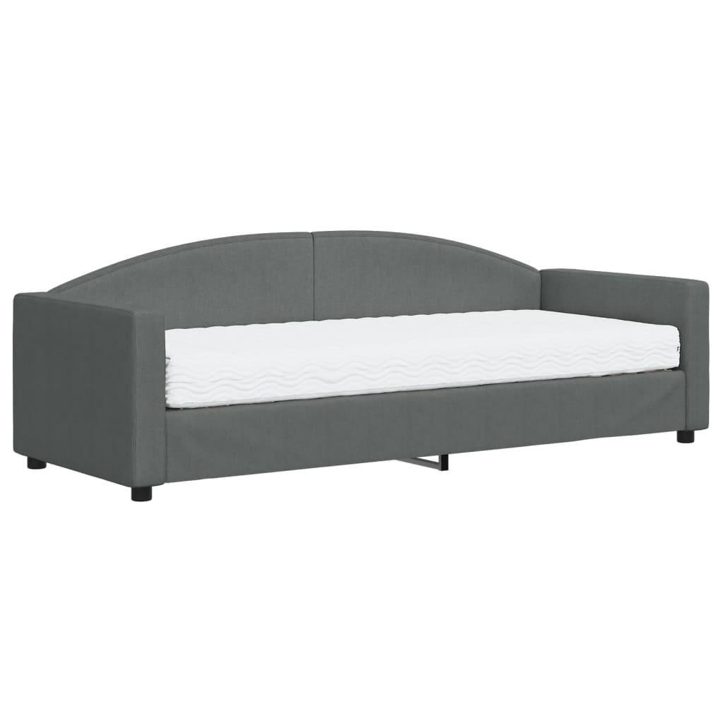vidaXL Sofa z materacem do spania, ciemnoszara, 80x200 cm, tkanina