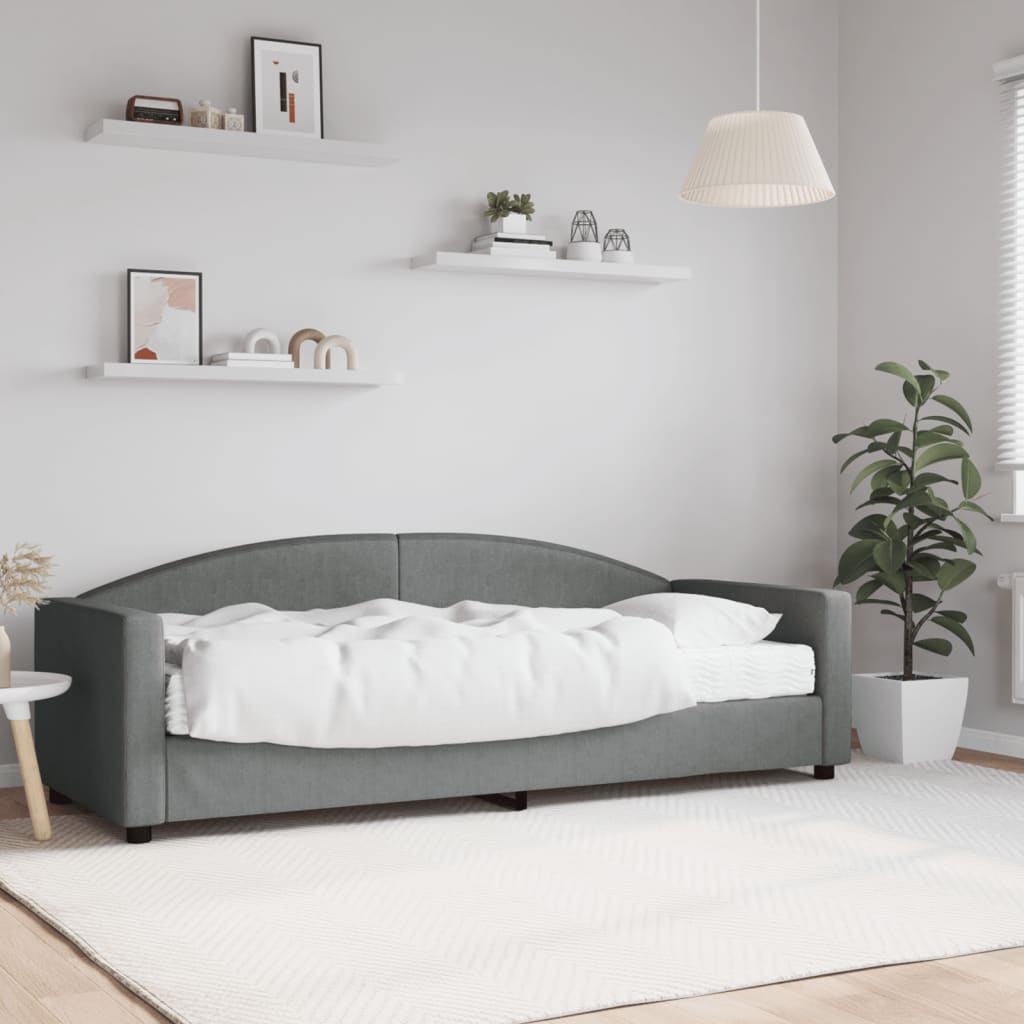 vidaXL Sofa z materacem do spania, ciemnoszara, 80x200 cm, tkanina