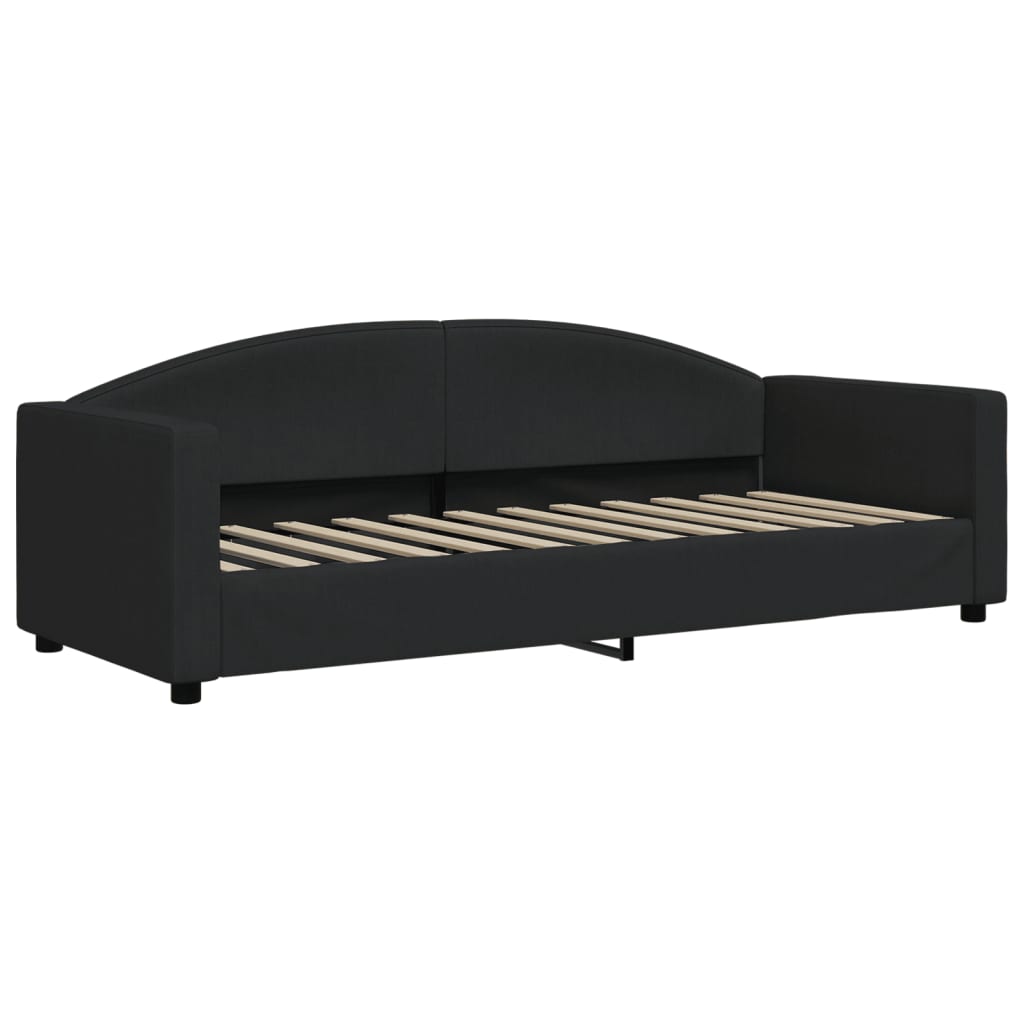 vidaXL Sofa z materacem do spania, czarna, 80x200 cm, tkanina