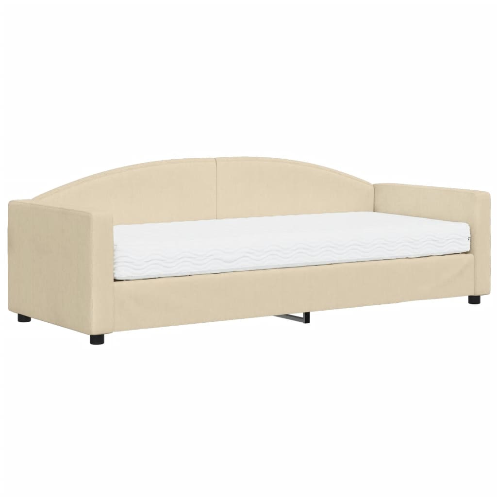 vidaXL Sofa z materacem do spania, kremowa, 80x200 cm, tkanina