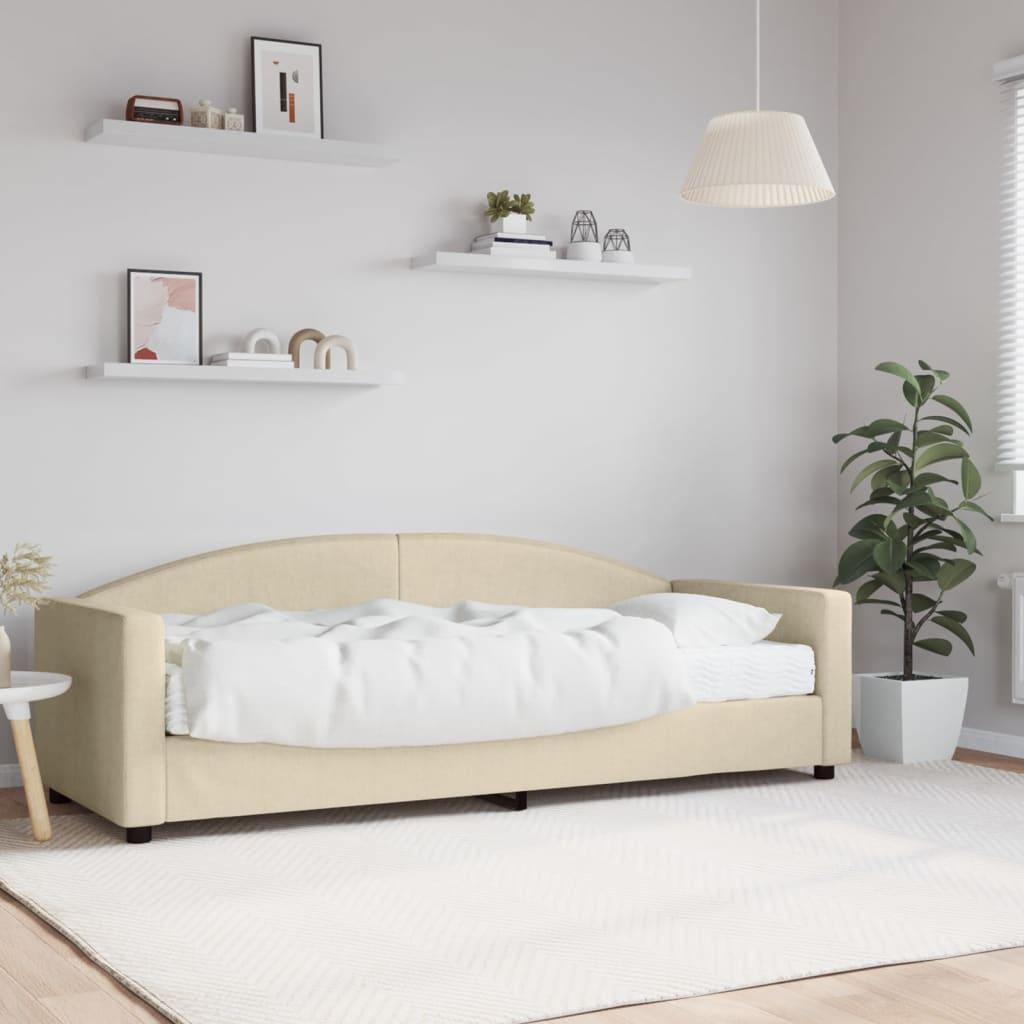 vidaXL Sofa z materacem do spania, kremowa, 80x200 cm, tkanina