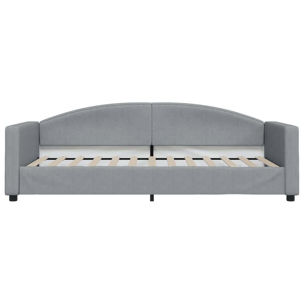 vidaXL Sofa z materacem do spania, jasnoszara, 90x200 cm, tkanina