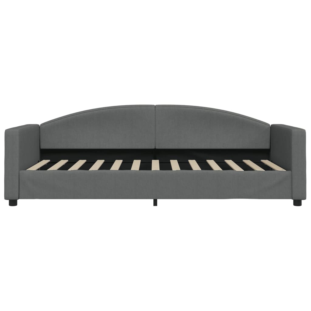vidaXL Sofa z materacem do spania, ciemnoszara, 90x200 cm, tkanina